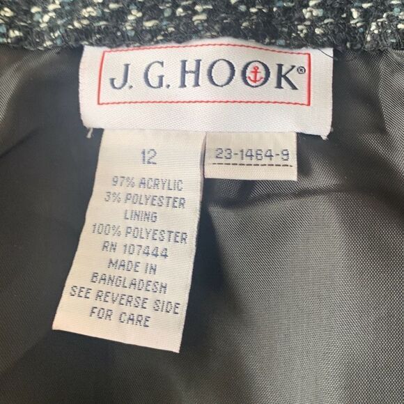 Pre Owned Women’s J G Hook Skirt SZ 12 Classic Black and White Mini Functional - Picture 7 of 8